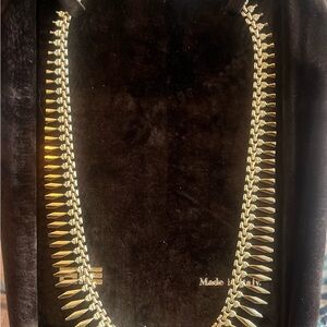 Luxurious 18inch 14k Gold Necklace with waterfall cleopatra Design